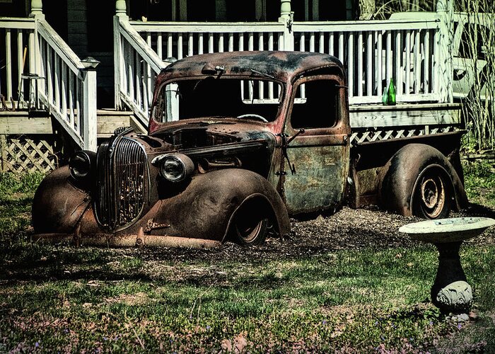 /truck Greeting Card featuring the photograph Planted by Cathy Kovarik
