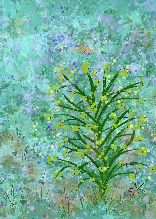 Spores Greeting Card featuring the digital art Pollination by Sherry Killam