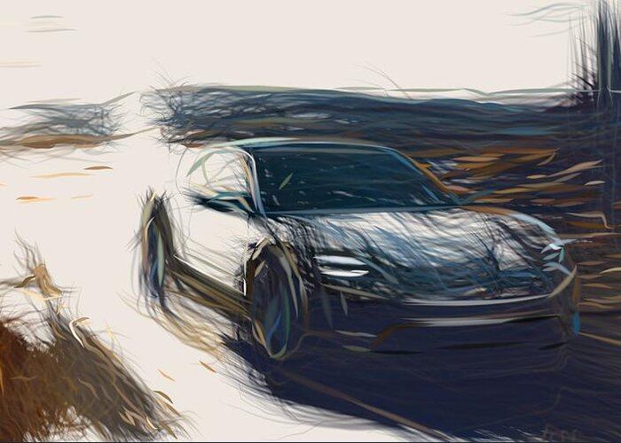 Porsche Greeting Card featuring the digital art Porsche Mission E Cross Turismo Drawing by CarsToon Concept
