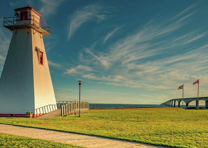 Pei Greeting Card featuring the photograph Port Borden Lighthouse by Marcy Wielfaert
