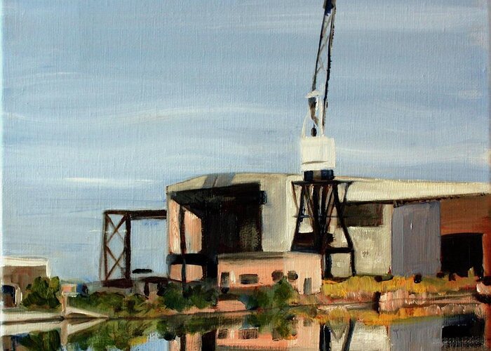 Landscape Greeting Card featuring the painting Port Weller by Sarah Lynch