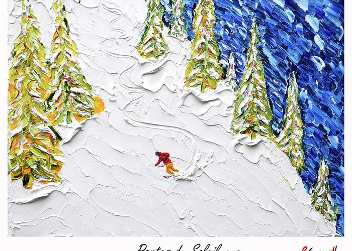 Portes Du Soleil Greeting Card featuring the painting Portes Du Soleil Vintage Ski Poster by Pete Caswell