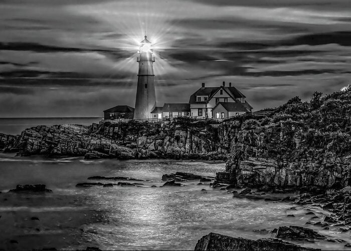 Lighthouse Greeting Card featuring the photograph Portland Lighthouse 7363 by Donald Brown