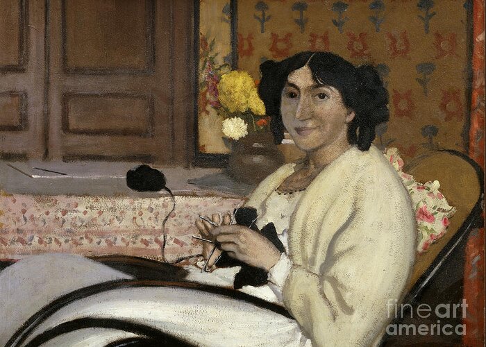 Art Greeting Card featuring the painting Portrait De Madame Rodrigues-vallotton, The Artist's Wife, 1902 by Felix Vallotton