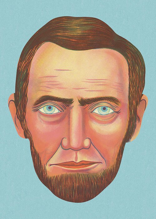 Abe Greeting Card featuring the drawing Portrait of a Serious Man by CSA Images