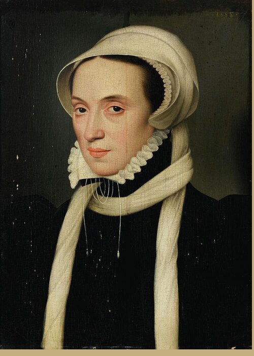 Portrait Greeting Card featuring the painting Portrait Of Christina Of Denmark, Duchess Of Milan by Francois Clouet