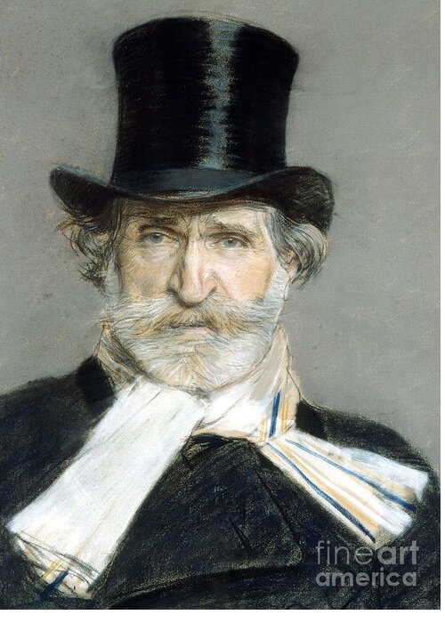 Composer Greeting Card featuring the painting Portrait of Giuseppe Verdi in 1886 by Giuseppe Boldini