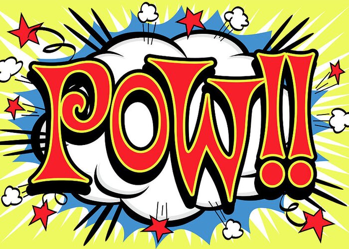 Pow Greeting Card featuring the digital art Pow by Retroplanet