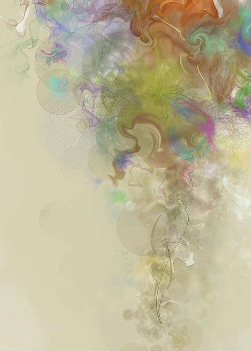 Abstract Greeting Card featuring the digital art PRELUDE Dreams of Spring by Gina Harrison