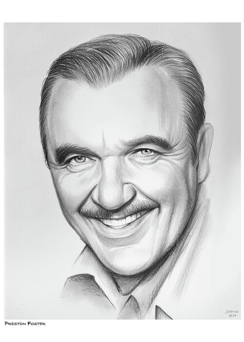 Sketch Of The Day Greeting Card featuring the drawing Preston Foster by Greg Joens