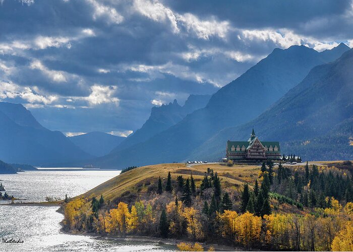 Waterton National Park Greeting Card featuring the photograph Prince of Wales Hotel in the International Peace Park by Tim Kathka