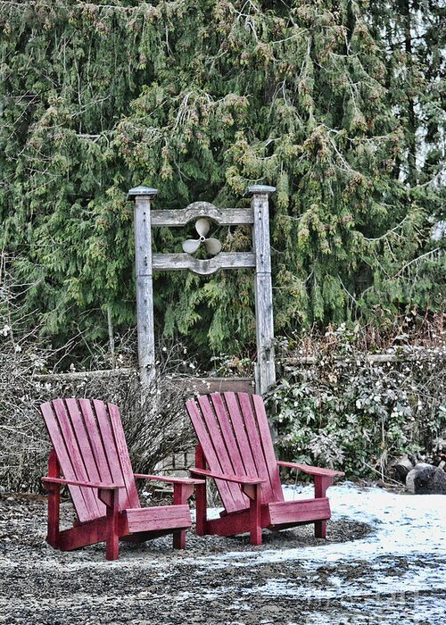 Chair Greeting Card featuring the photograph Prop Chairs by Vivian Martin