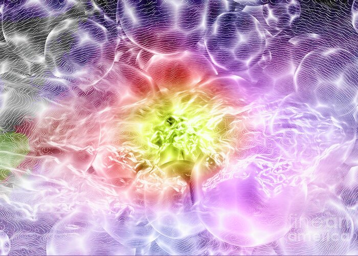 Quantum Foam Greeting Card featuring the photograph Quantum Vacuum Fluctuations by Giroscience/science Photo Library