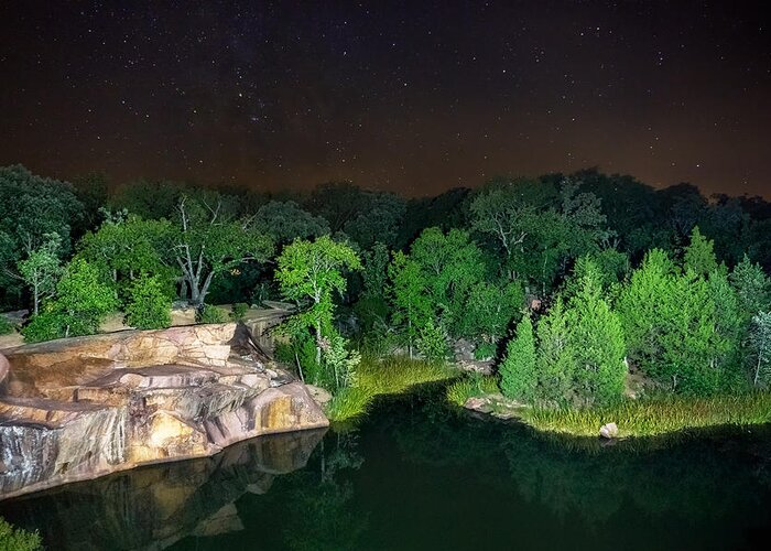 St Louis Greeting Card featuring the photograph Quarry at Night by Amanda Jones