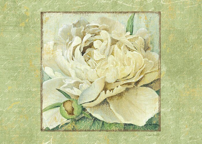 White Flowers Greeting Card featuring the painting Quiet Petals II by Lisa Audit