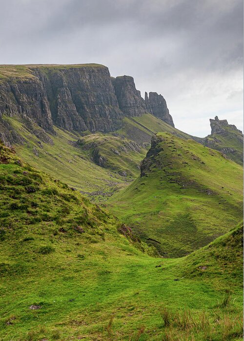 Isle Of Skye Greeting Card featuring the photograph Quiraing mountain summit in the Isle of Skye by Michalakis Ppalis