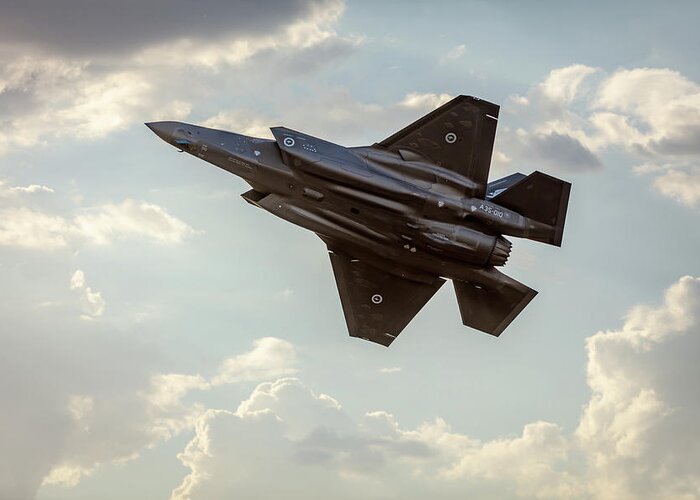 Australia Greeting Card featuring the photograph RAAF F-35A Lightning II Joint Strike Fighter by Chris Cousins