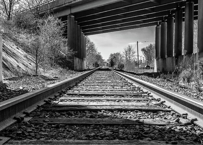 Moorestown Greeting Card featuring the photograph Railroad Tracks by Louis Dallara