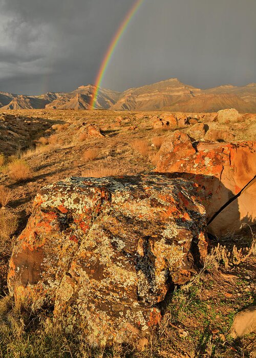 Book Cliffs Greeting Card featuring the photograph Rainbow over Book Cliffs in Colorado by Ray Mathis