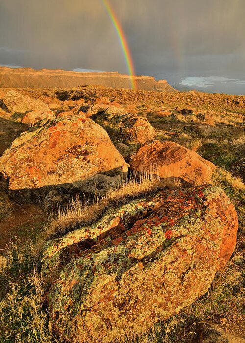 Grand Junction Greeting Card featuring the photograph Rainbow Over the Book Cliffs by Ray Mathis