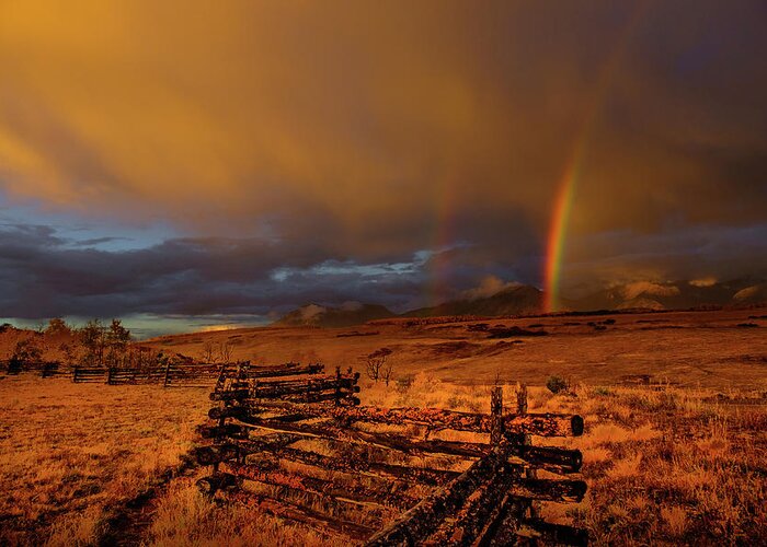 Aspens Greeting Card featuring the photograph Rainbow Over Wilson Mesa by Johnny Boyd