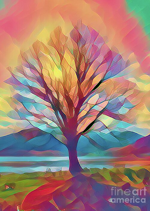 Tree Greeting Card featuring the photograph Rainbow Tree by Lynn Bolt