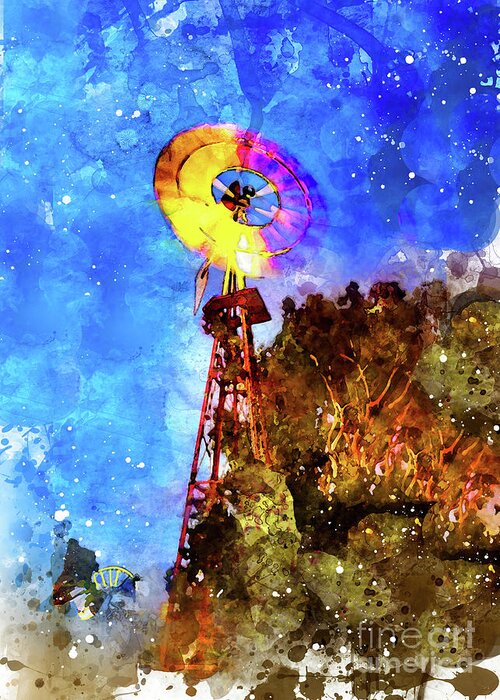 Windmill Greeting Card featuring the photograph Rainbow Windmill by Mark Jackson