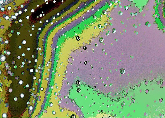 Linda Brody Greeting Card featuring the digital art Raindrops 4 Abstract by Linda Brody