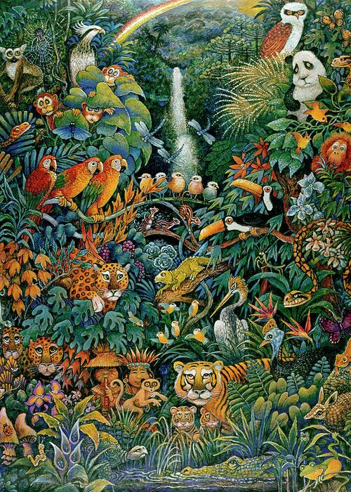 #faatoppicks Greeting Card featuring the painting Rainforest by Bill Bell