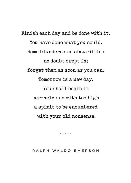 Ralph Waldo Emerson Quote 01 - Minimal, Sophisticated, Modern, Classy  Typewriter Print - Motivation Greeting Card by Studio Grafiikka