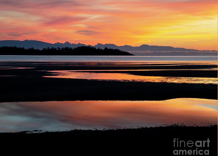 Sunrise Greeting Card featuring the photograph Vancouver Island Rathtrevor Beach Sunrise by Bob Christopher