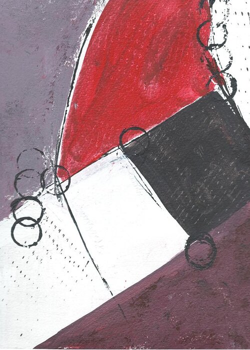 Abstract Greeting Card featuring the painting Red and Black Study 1 by Christine Chin-Fook