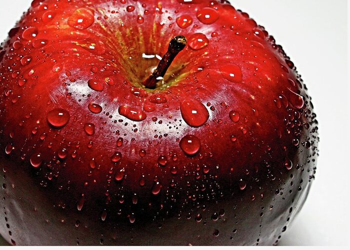 Apple Greeting Card featuring the photograph Red apple by Martin Smith