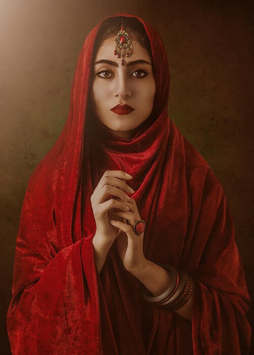 Red Greeting Card featuring the photograph Red by Marjan Mashhadi
