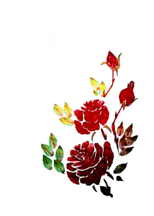 Red Greeting Card featuring the painting Red Rose Bouquet Watercolor Painting by Delynn Addams