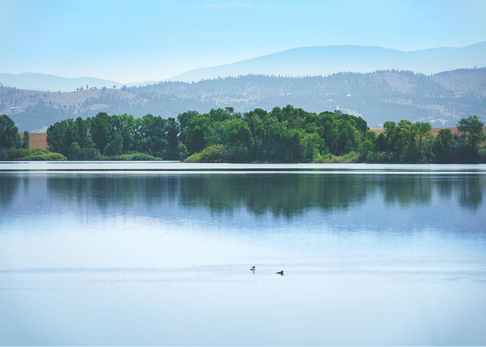 Montana Greeting Card featuring the photograph Reservoir Reflections II by Nisah Cheatham