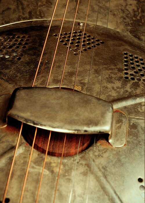 Music Greeting Card featuring the photograph Resonator Guitar by Bns124