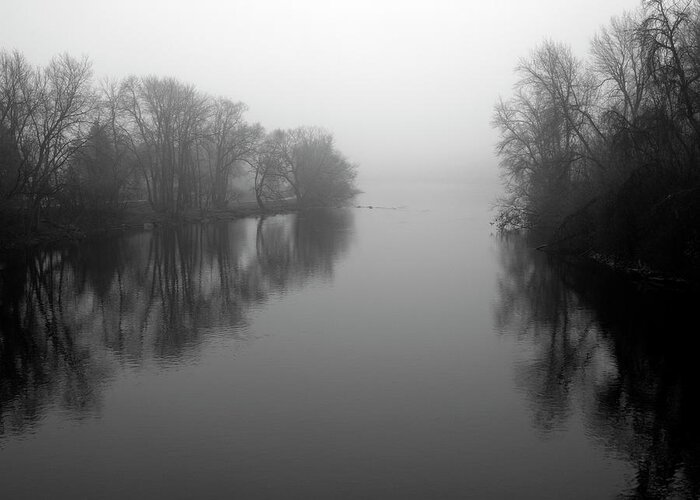 Rideau River In Fog Greeting Card featuring the photograph Rideau River In Fog by Clive Branson