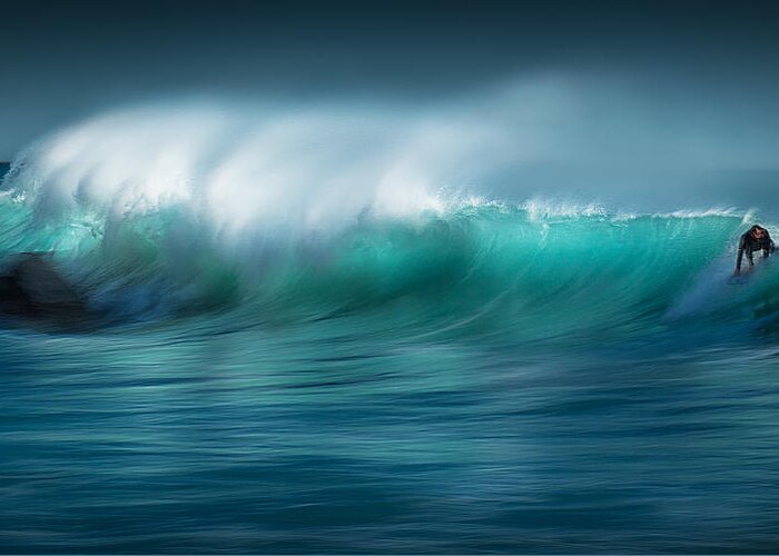 Wave Greeting Card featuring the photograph Riding The Wave by Paolo Lazzarotti