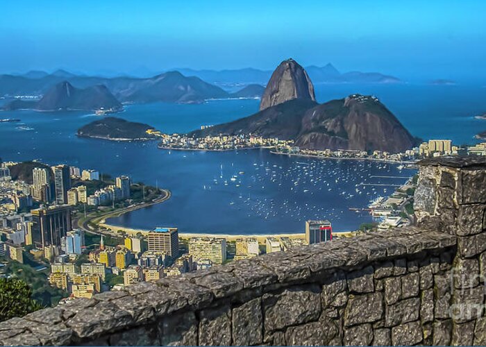 Sugarloaf Mountain Is A Peak Situated In Rio De Janeiro Greeting Card featuring the photograph Rio de Janeiro by Eye Olating Images