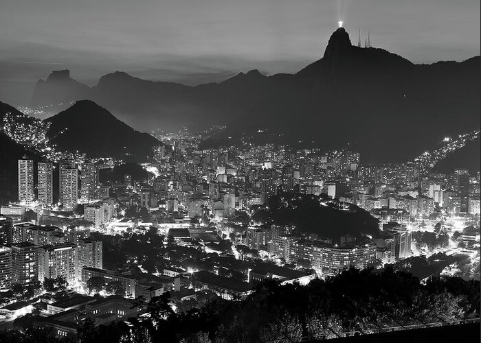 Tranquility Greeting Card featuring the photograph Rio De Janeiro Night Lights by Rodrigo Pessoa©