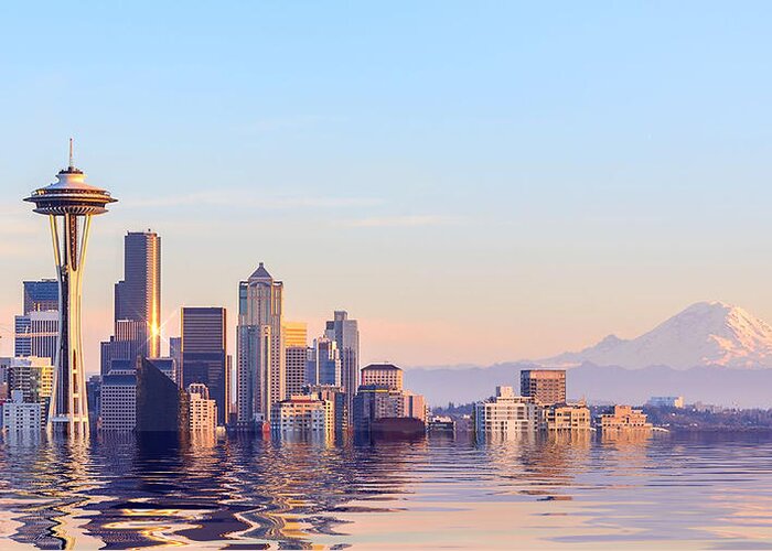 Seattle Greeting Card featuring the digital art Rising Tide by Paisley O'Farrell