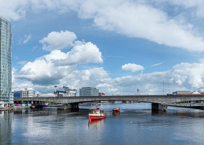 River Greeting Card featuring the photograph River Lagan Bridge, Belfast by Nigel R Bell