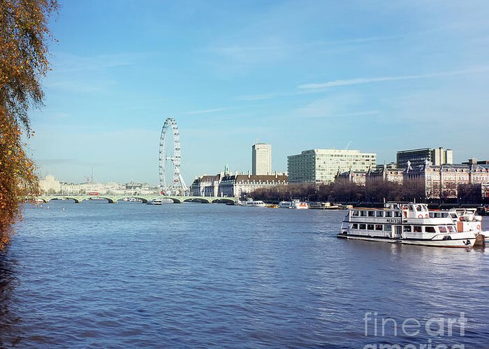 Thames Greeting Card featuring the photograph River Thames London by Terri Waters