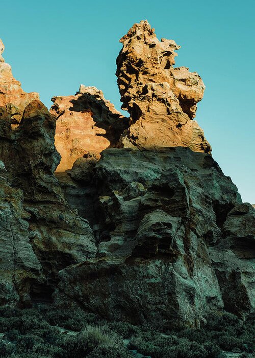 Clear Sky Greeting Card featuring the photograph Rock Formation, Tenerife, Canary by Sergio Villalba