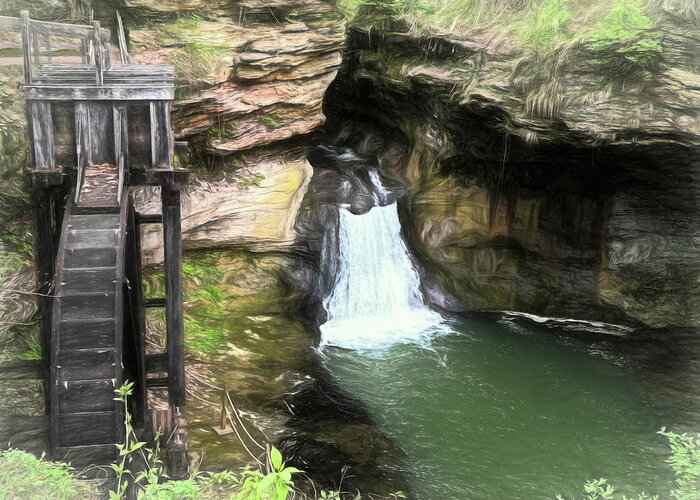 Waterwheel Greeting Card featuring the photograph Rock Mill Waterwheel by Susan Hope Finley