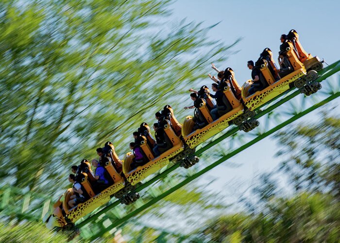 Rollercoaster Greeting Card featuring the photograph Rollercoastering by Margaret Zabor