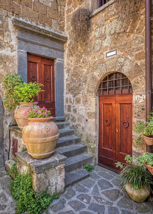 Courtyard Greeting Card featuring the photograph Romantic Courtyard Of Tuscany by David Letts