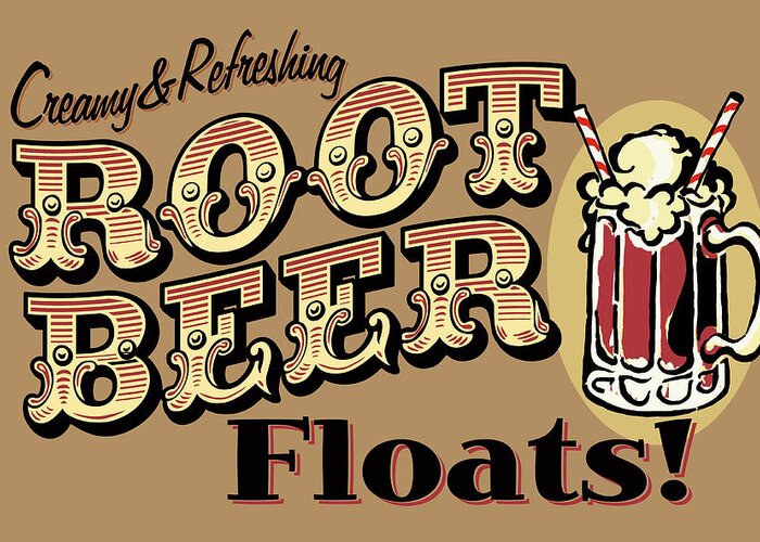 Root Beer Floats Greeting Card featuring the digital art Root Beer Floats by Retroplanet