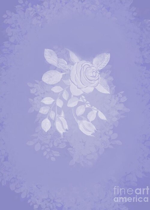 Rose Greeting Card featuring the digital art Rose Motif Lavender by Delynn Addams